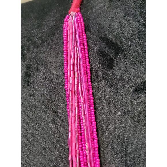 Women's Pink MultiLayered Bead Chunky Stylish Necklace - Picture 3 of 6
